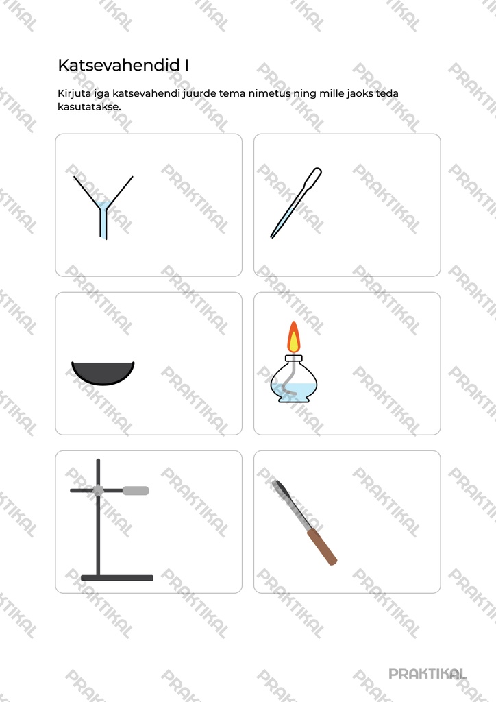 Tööleht "Katsevahendid 1"