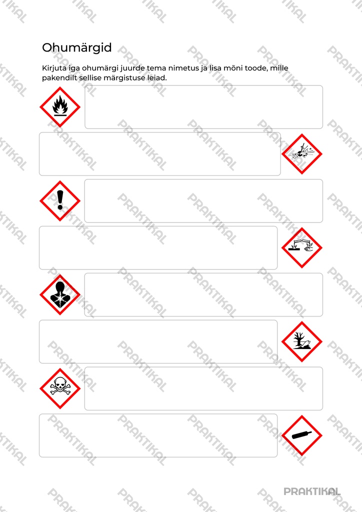 Tööleht "Ohumärgid"