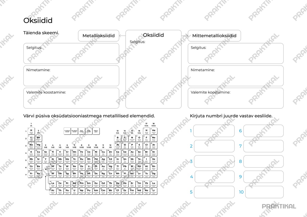 Tööleht "Oksiidid"