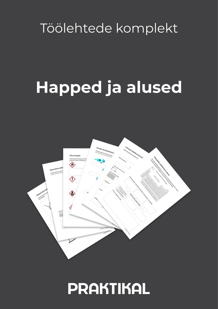 "Happed ja alused" töölehtede komplekt